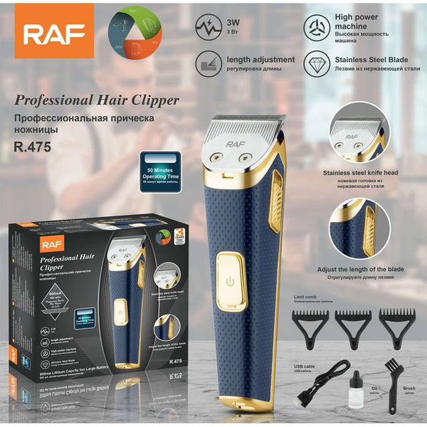 RAF Professional Rechargeable Hair Clipper, Model R.475
