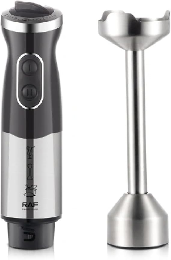 خلاط يدوي من الفولاذ المقاوم للصدأ من RAF، 1600 واط، فضي، موديل R.308