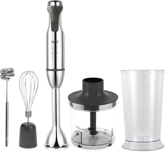 مجموعة خلاط يدوي 5 في 1 من RAF، أسود، 600 واط، موديل R.3003