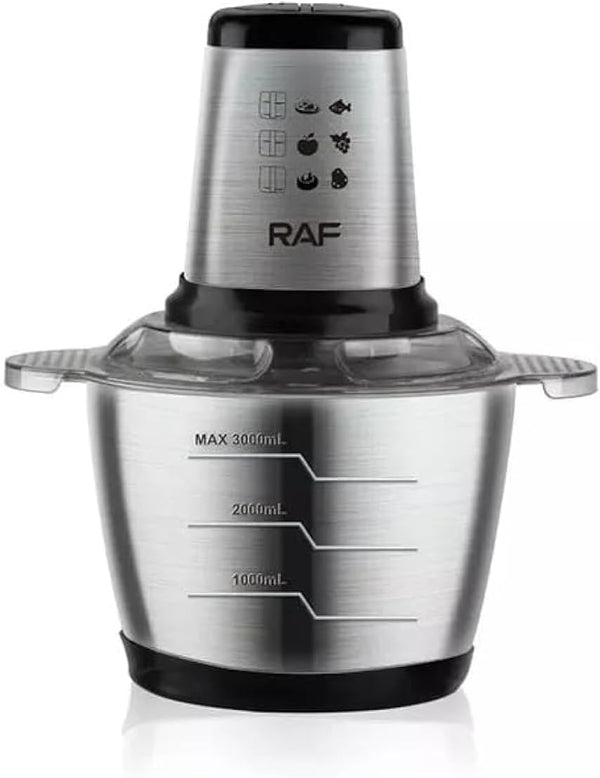 RAF Food Processor, Black silver, 1000 Watt, 3 Liter, Model R.7031