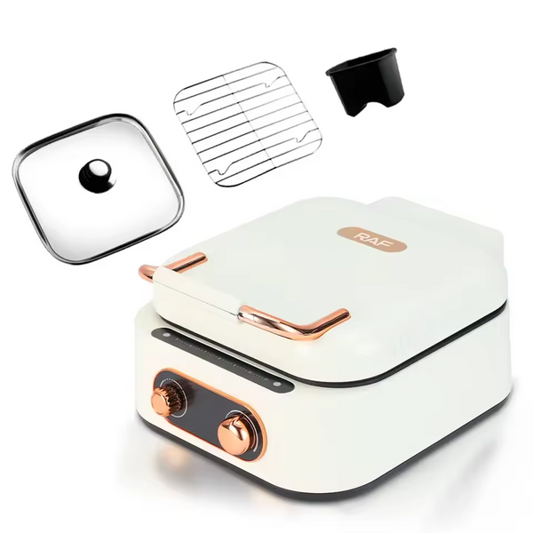 شواية RAF Hot Pot 3×1، بيضاء، 1800 واط، موديل R.5409