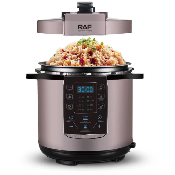 RAF Electric Pressure Cooker, Silver, 1000 WAT, 6 Liter, Model R.171