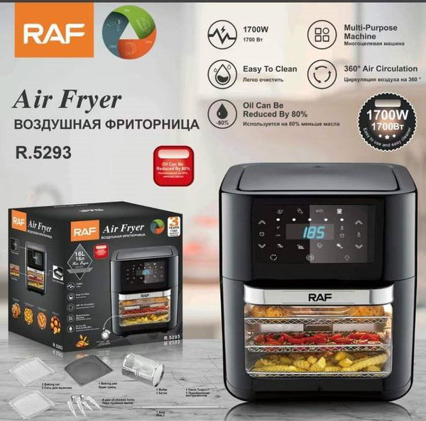 مقلاة هوائية RAF، رقمية، سوداء، 1700 واط، 16 لتر، موديل R.5293
