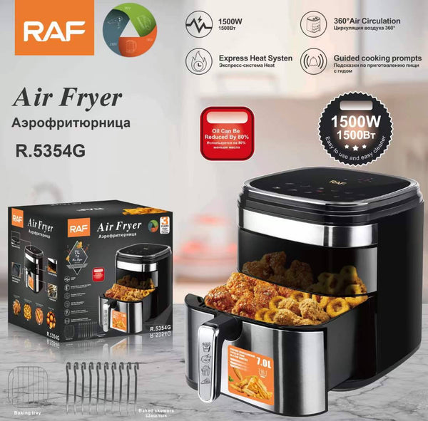 مقلاة هوائية RAF، رقمية، سوداء، 1500 واط، 7 لتر، موديل R.5354G