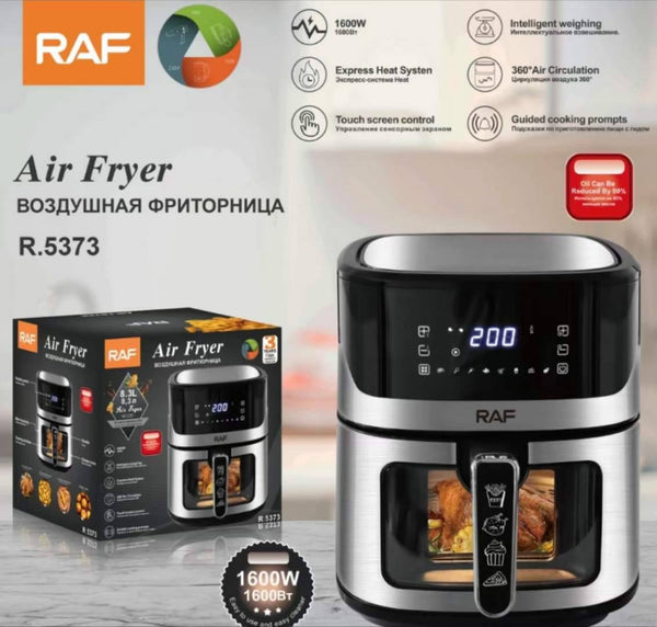 مقلاة هوائية RAF، رقمية، سوداء، 1600 واط، 8.3 لتر، موديل R.5373