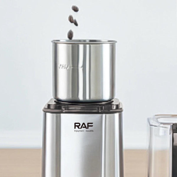 مطحنة قهوة RAF 2×1، فضية، 150 واط، 100 جرام، موديل R.7130