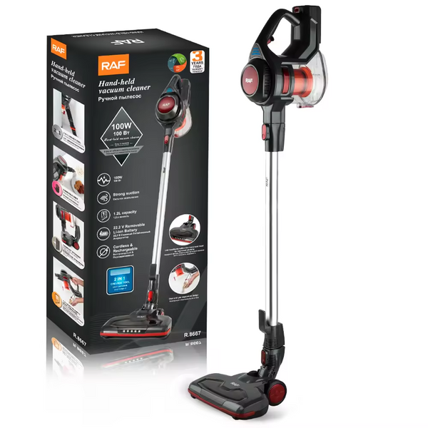 RAF Handheld Vacuum Cleaner, Charger, Black, 100 Watt, Model R.8667