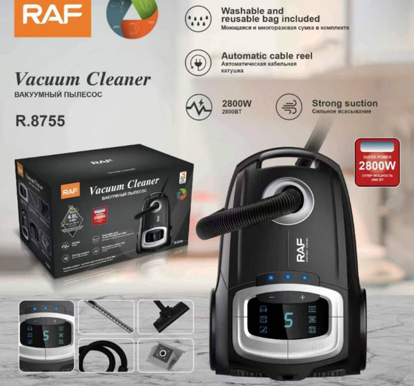 RAF Vacuum Cleaner, Black, 2800 WAT, 4 Liter, Model R.8755