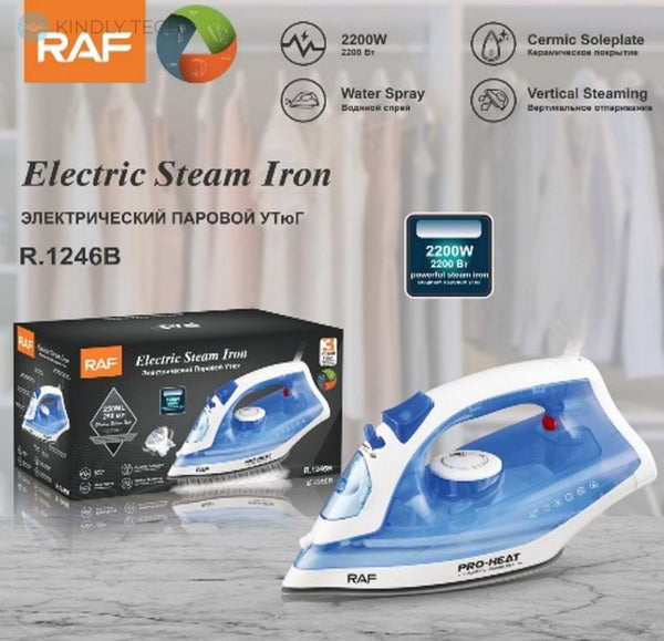 RAF Electric Steam Iron, Blue, 2200 Watt, Model R.1246B