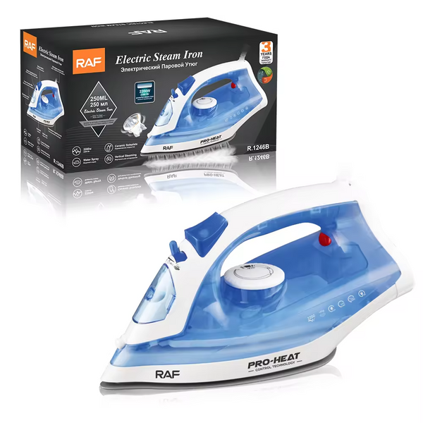 RAF Electric Steam Iron, Blue, 2200 Watt, Model R.1246B