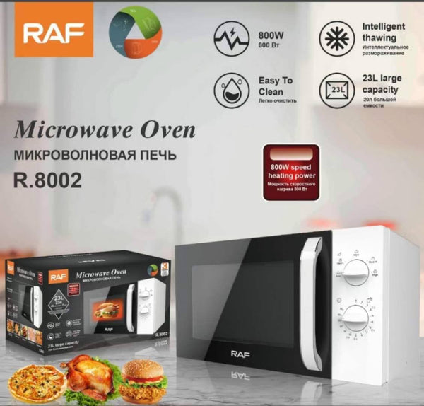ميكروويف RAF، أبيض، 800 واط، 23 لترًا، موديل R.8002