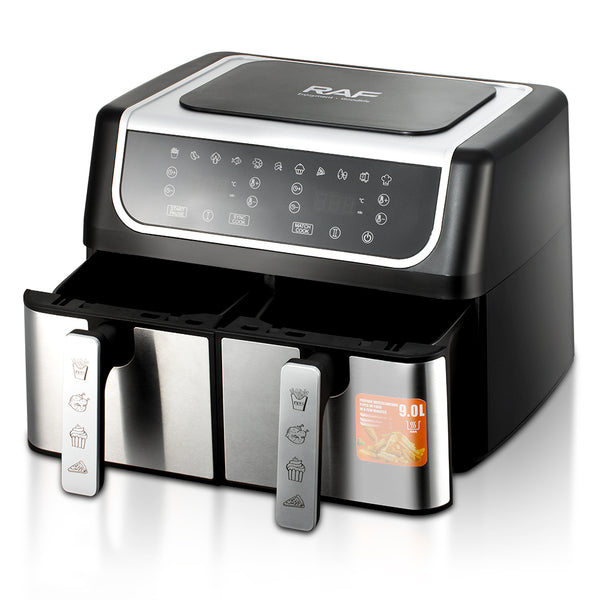Digital oil-free fryer, 2 drawers, 4.5 + 4.5 liters, RAF R.5262