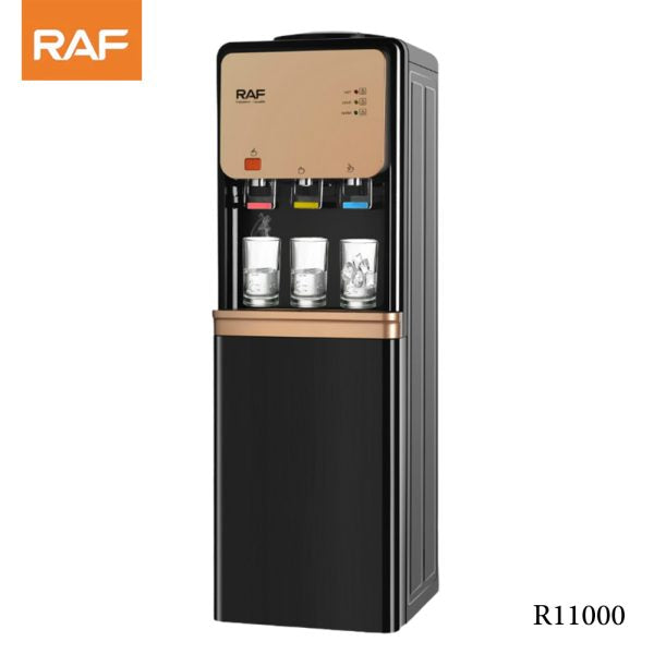 RAF Hot & Cold Water Dispenser with Storage Cabinet, Black, 1600 Watt, Model R.11000B