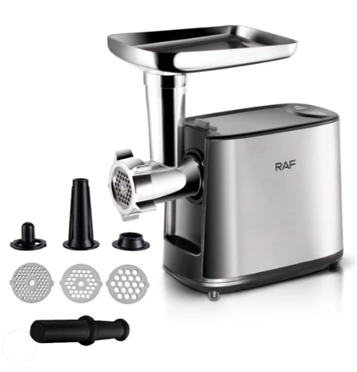 مفرمة لحوم كهربائية متعددة الوظائف من RAF، فضية، 1000 واط، موديل R.3373