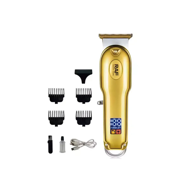 ماكينة قص الشعر RAF، 5 وات، قابلة لإعادة الشحن، ذهبي، موديل R.4212