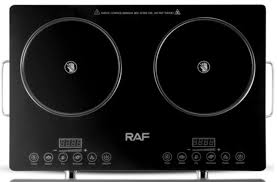 موقد كهربائي رقمي من RAF، شعلتان، 3500 واط، موديل R.8085، أسود